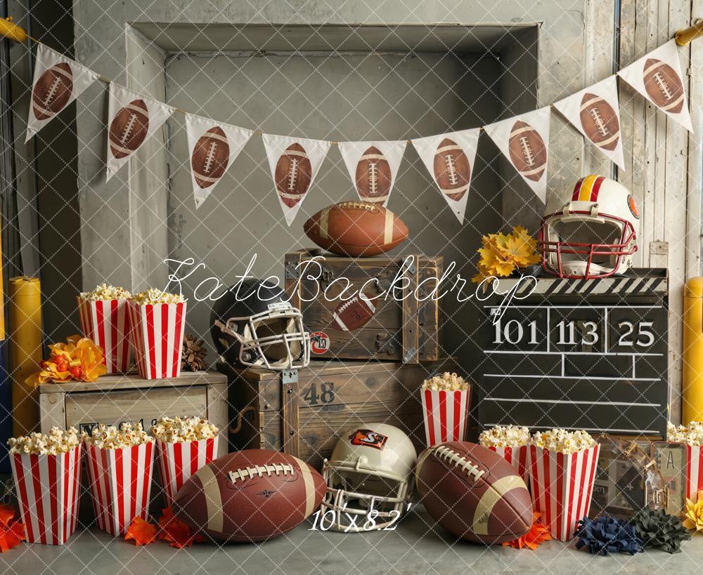 Kate Football Popcorn Helmets Crates Backdrop Designed by Chain Photography - Image 6