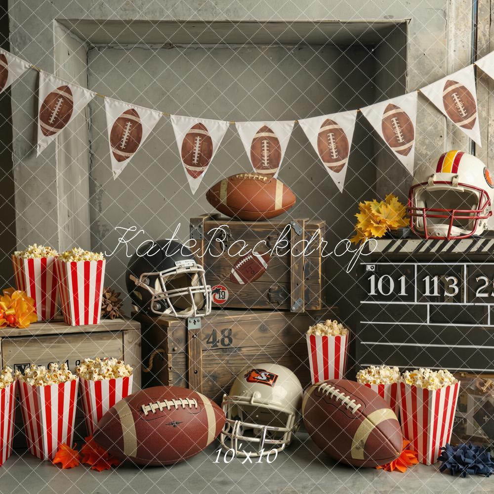 Kate Football Popcorn Helmets Crates Backdrop Designed by Chain Photography - Image 7