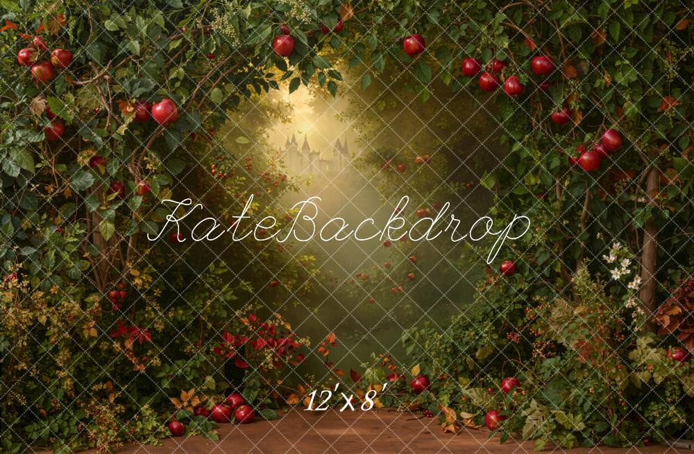 Kate Forest Apples Castle Fleece Backdrop Designed by Emetselch - Image 2