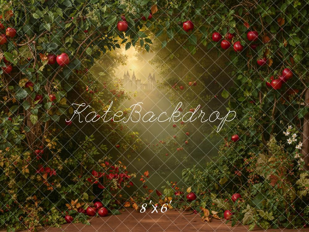 Kate Forest Apples Castle Fleece Backdrop Designed by Emetselch - Image 3