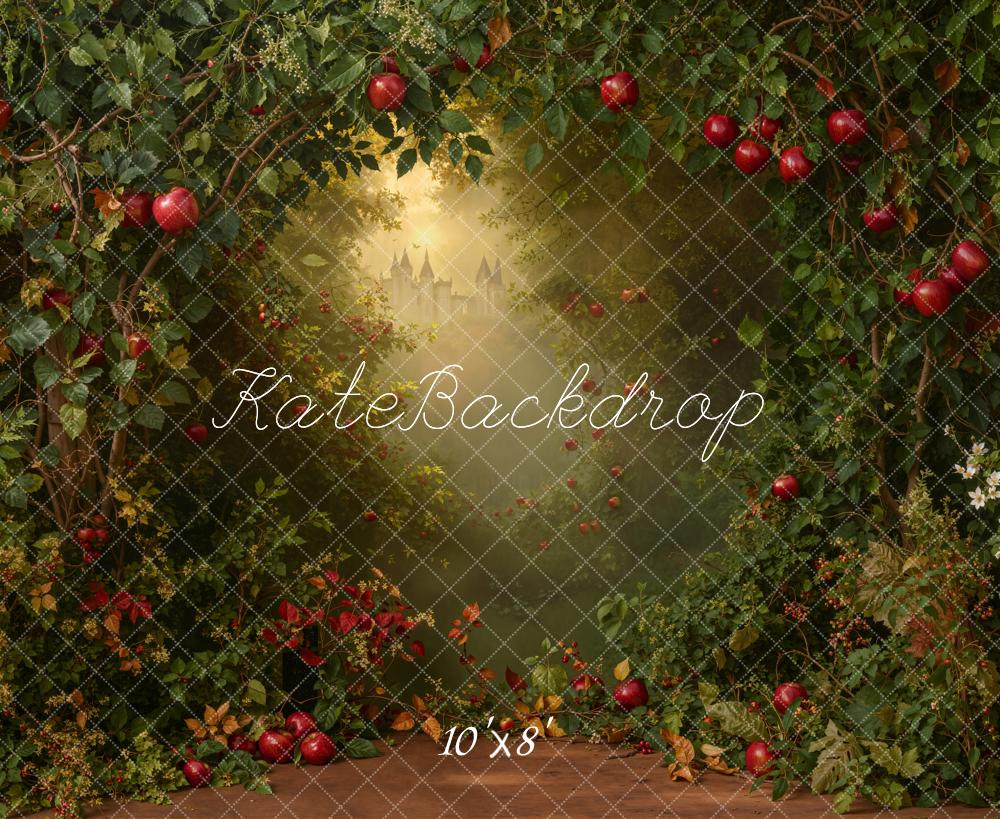 Kate Forest Apples Castle Fleece Backdrop Designed by Emetselch - Image 4