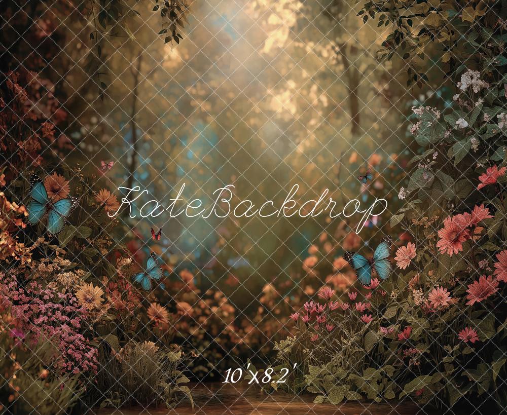 Kate Forest Butterflies Sunlight Backdrop Designed by Angela Marie Photography - Image 6