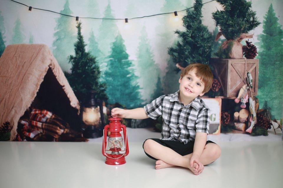 Kate Forest Camping Tent and Lamp Children Summer Backdrop for Photography Designed by Megan Leigh Photography - Image 3