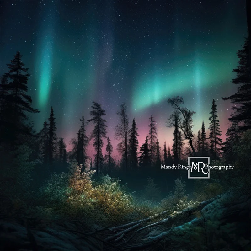 Kate Forest Colorful Northern Lights Backdrop Designed by Mandy Ringe Photography - Image 2