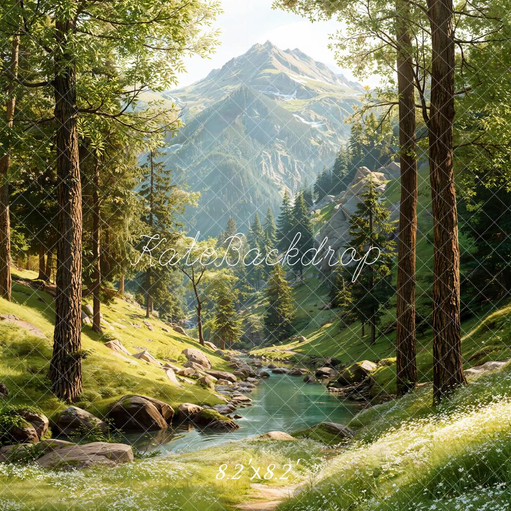 Kate Forest Mountain River Pathway Backdrop Designed by Emetselch - Image 5