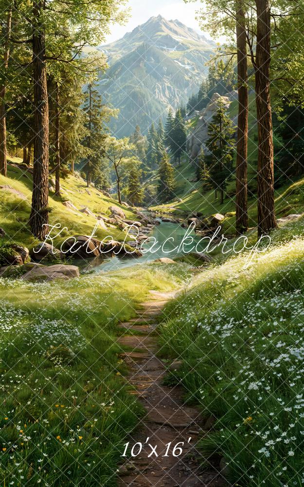 Kate Forest Mountain River Pathway Backdrop Designed by Emetselch - Image 9