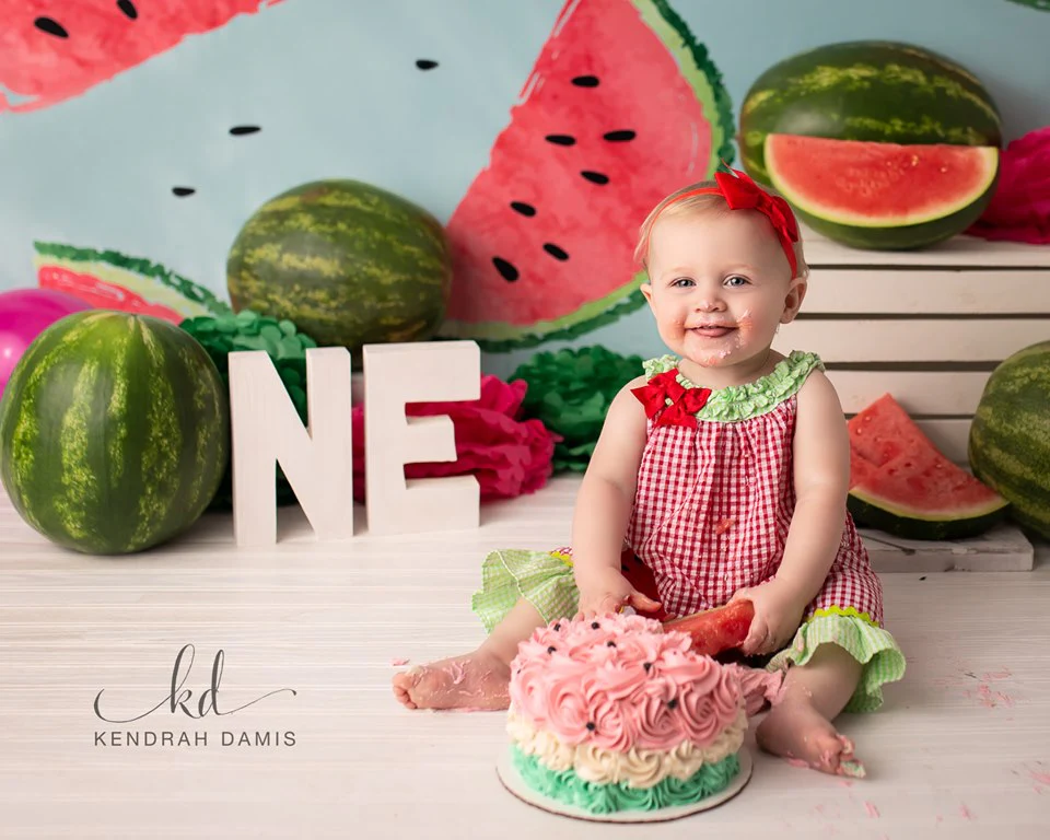 Kate Fresh Background Summer Watermelon Backdrop cake smash/birthday - Image 3