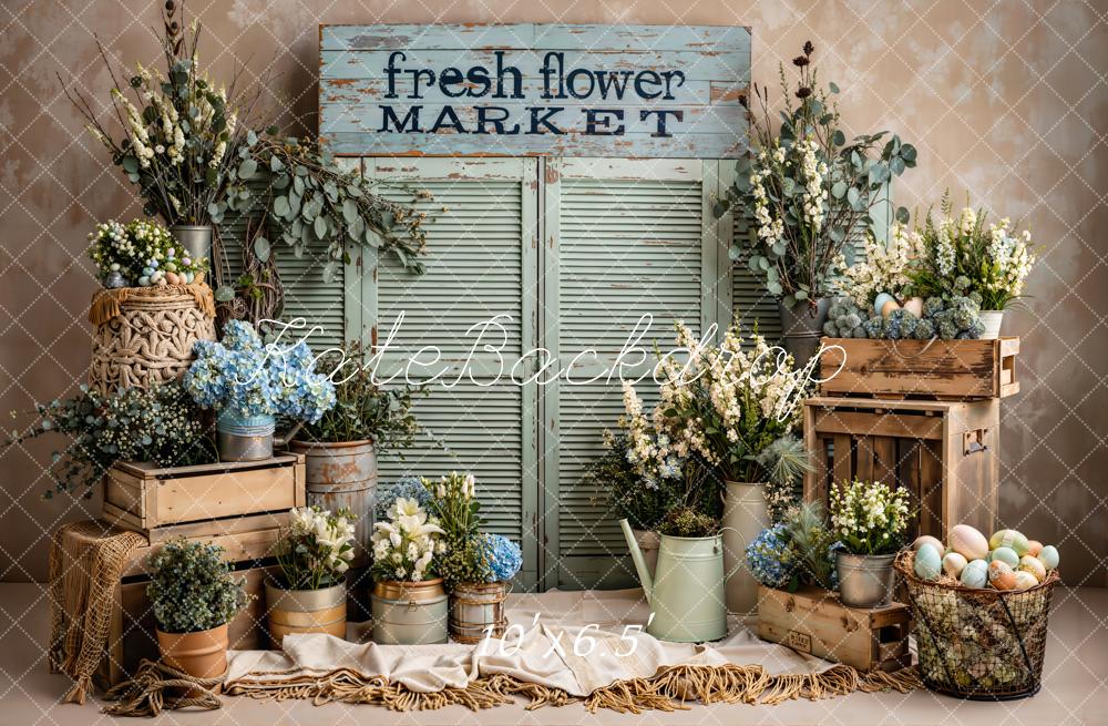 Kate Fresh FloralsMarket Wooden Crates Fleece Backdrop Designed by Emstselch - Image 2