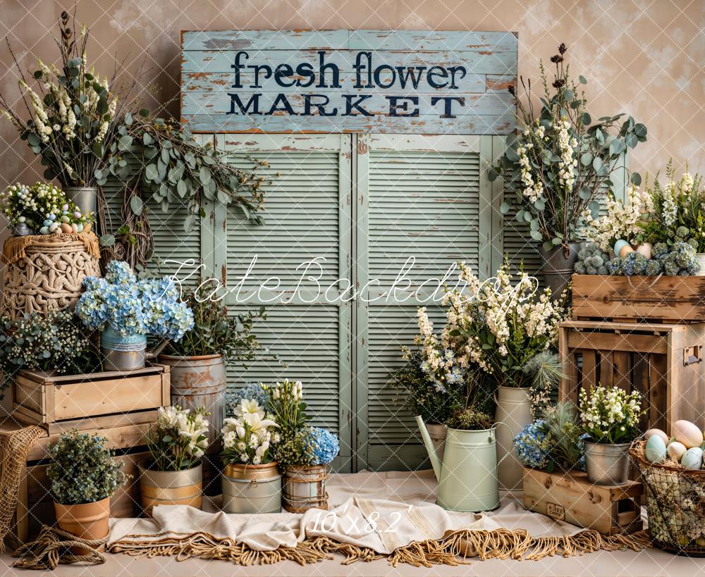 Kate Fresh FloralsMarket Wooden Crates Fleece Backdrop Designed by Emstselch - Image 3