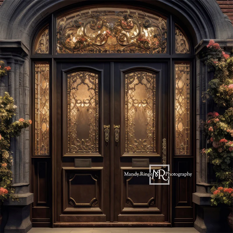 Kate Front Door Flowers Night Backdrop Designed by Mandy Ringe Photography - Image 2