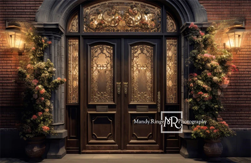 Kate Front Door Flowers Night Backdrop Designed by Mandy Ringe Photography - Image 4