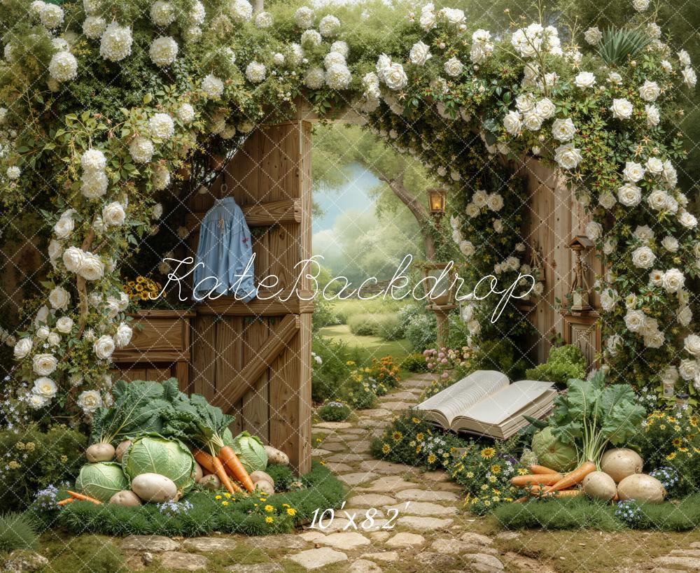 Kate Spring Garden Arch Floral Vegetables Backdrop Designed by Chain Photography - Image 6
