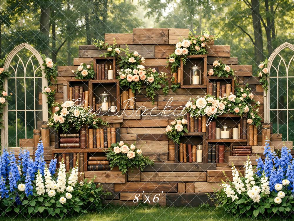 Kate Garden Books Florals Rustic Wood Backdrop Designed by Mini MakeBelieve - Image 3