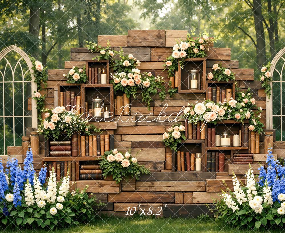 Kate Garden Books Florals Rustic Wood Backdrop Designed by Mini MakeBelieve - Image 6