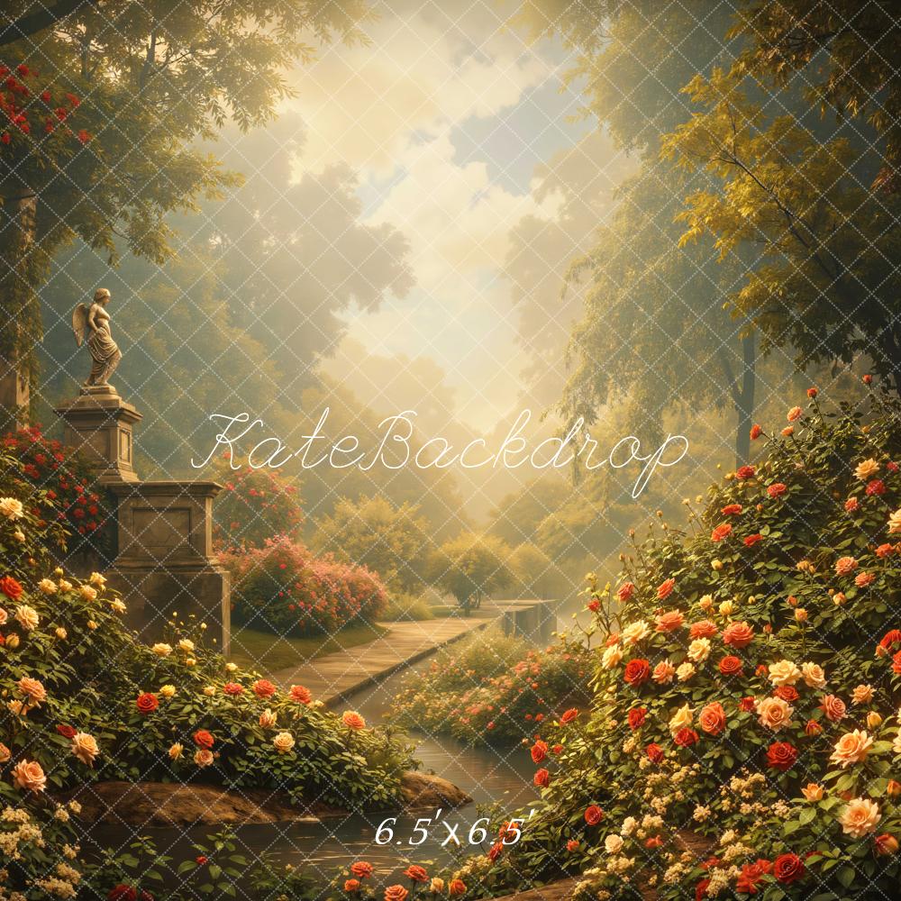 Kate Spring Garden Roses Statue Columns Backdrop Designed by Mini MakeBelieve - Image 2