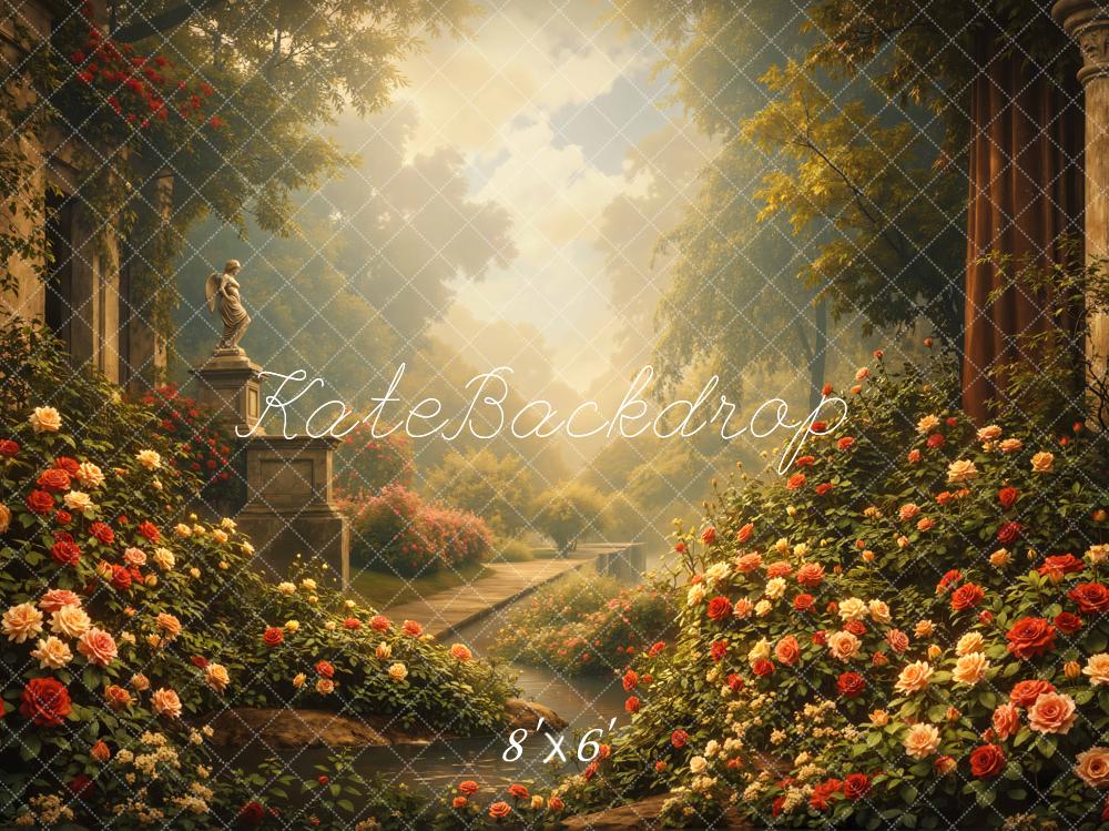Kate Spring Garden Roses Statue Columns Backdrop Designed by Mini MakeBelieve - Image 3