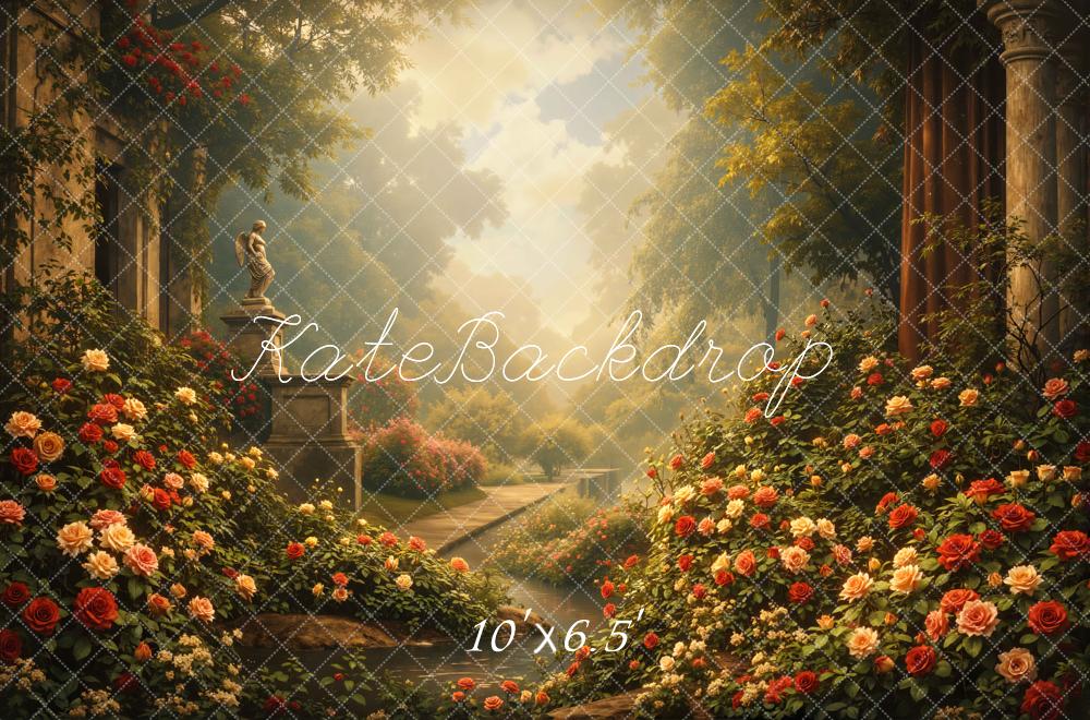 Kate Spring Garden Roses Statue Columns Backdrop Designed by Mini MakeBelieve - Image 4
