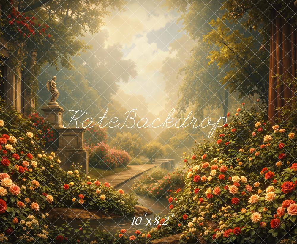 Kate Spring Garden Roses Statue Columns Backdrop Designed by Mini MakeBelieve - Image 6