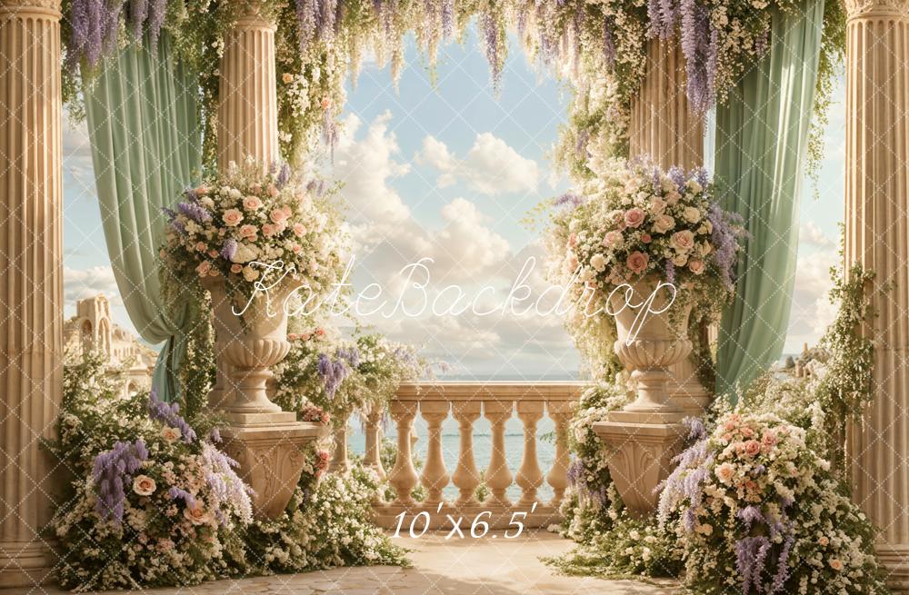 Kate Garden Terrace Columns Fleece Backdrop Designed by Emetselch - Image 2