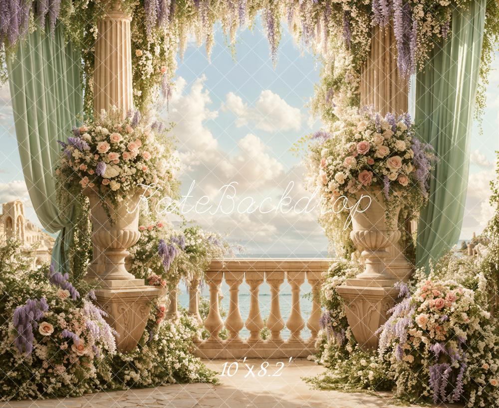 Kate Garden Terrace Columns Fleece Backdrop Designed by Emetselch - Image 3
