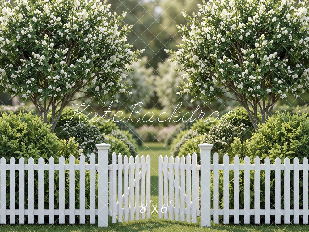 Kate Garden White Fence Greenery Backdrop Designed by Mini MakeBelieve - Image 3