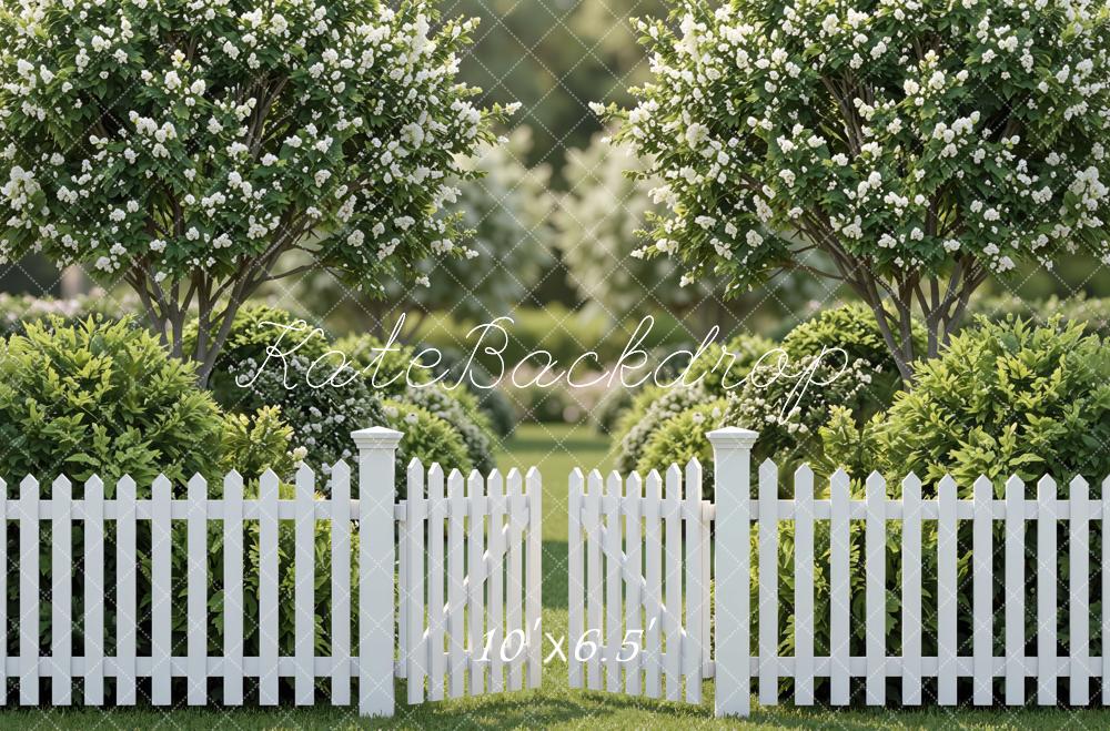 Kate Garden White Fence Greenery Backdrop Designed by Mini MakeBelieve - Image 4