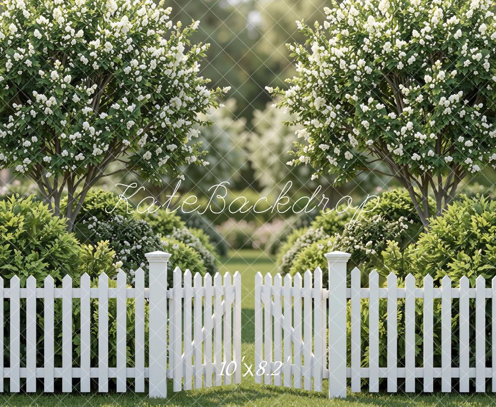 Kate Garden White Fence Greenery Backdrop Designed by Mini MakeBelieve - Image 6
