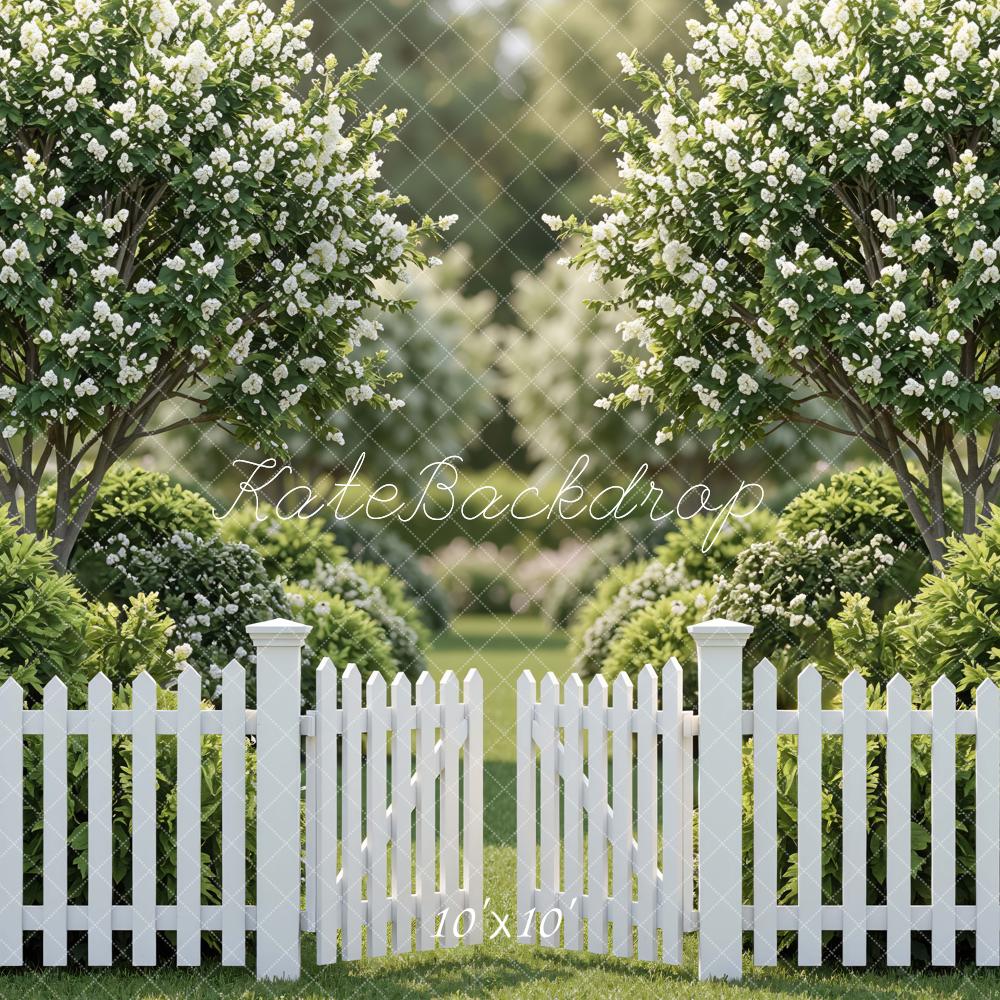 Kate Garden White Fence Greenery Backdrop Designed by Mini MakeBelieve - Image 7