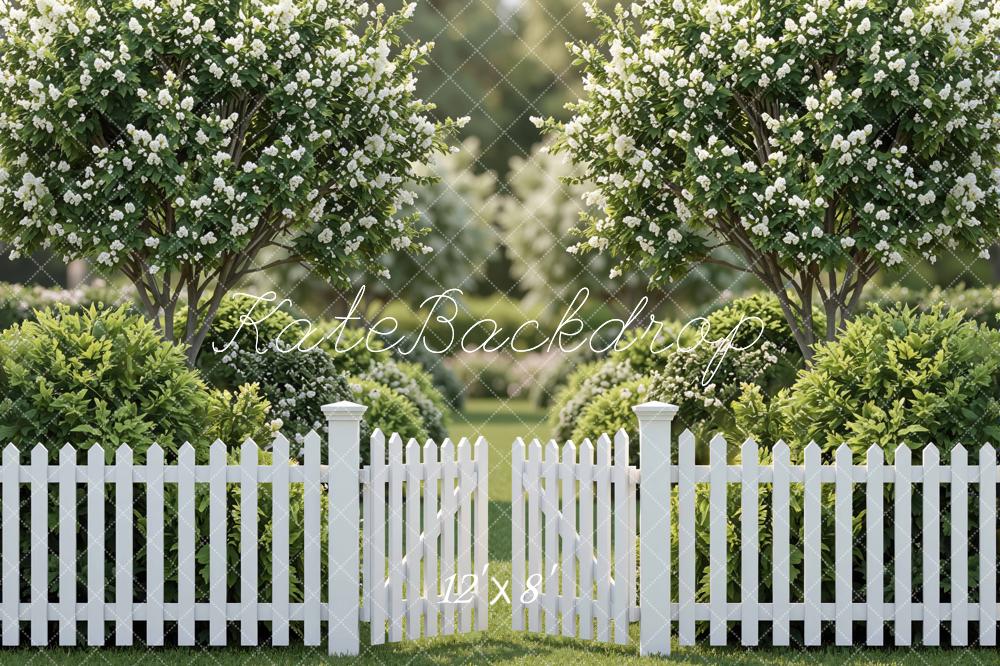 Kate Garden White Fence Greenery Backdrop Designed by Mini MakeBelieve - Image 8
