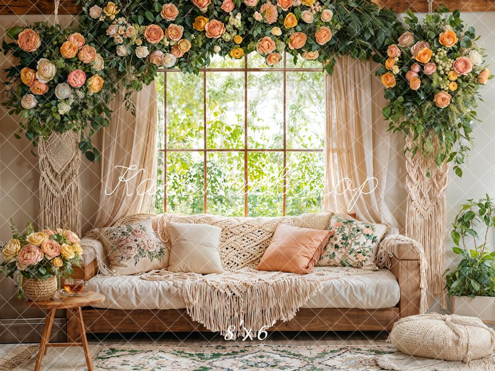 Kate Spring Garland Window Macrame Sofa Backdrop Designed by Emetselch - Image 3