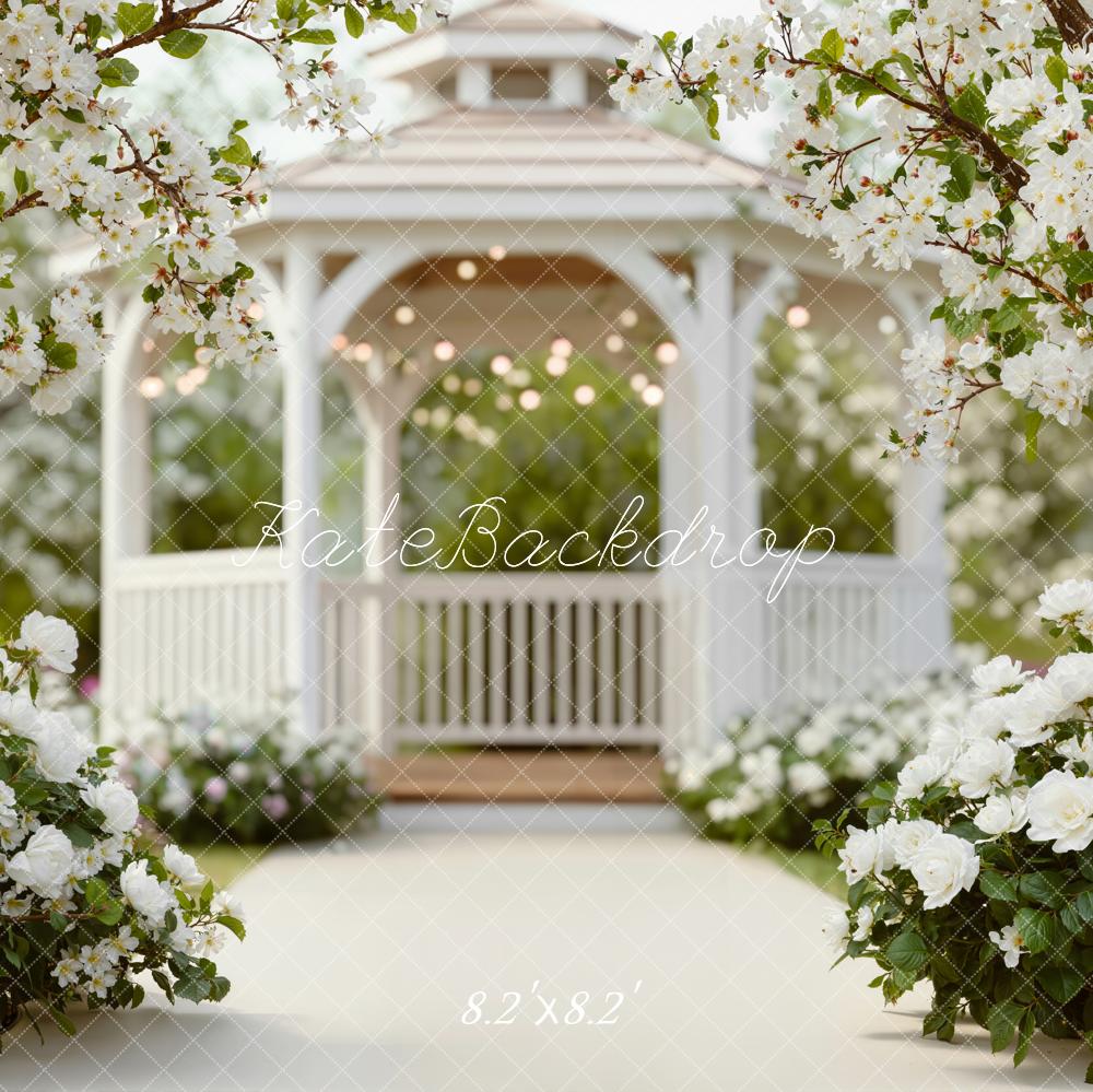 Kate Spring Gazebo White Flowers Trees Backdrop Designed by Emstselch - Image 5