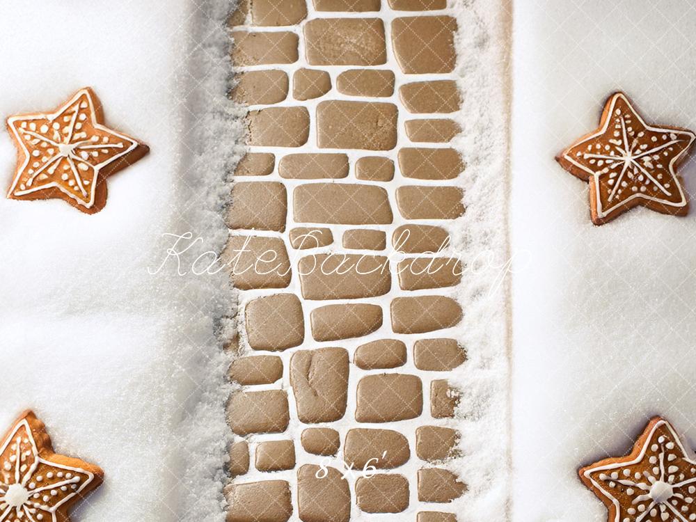 Kate Gingerbread Snow Cobblestone Backdrop Designed by Mandy Ringe Photography - Image 3