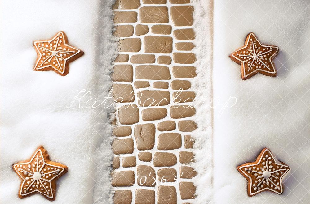 Kate Gingerbread Snow Cobblestone Backdrop Designed by Mandy Ringe Photography - Image 4