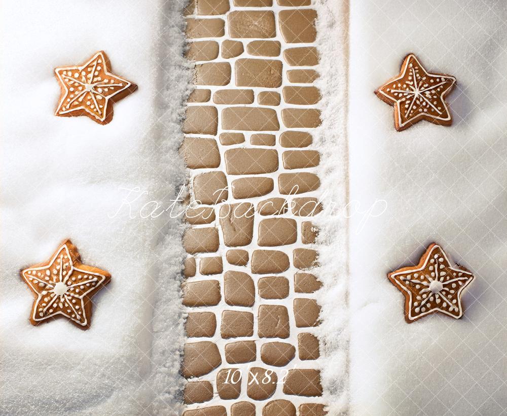 Kate Gingerbread Snow Cobblestone Backdrop Designed by Mandy Ringe Photography - Image 6