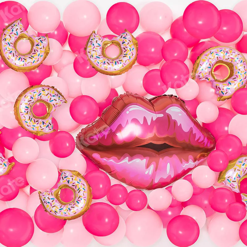Kate Girly Pink Balloon Cake Smash Backdrop Designed by Emetselch - Image 3