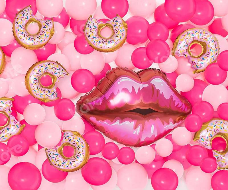 Kate Girly Pink Balloon Cake Smash Backdrop Designed by Emetselch - Image 5