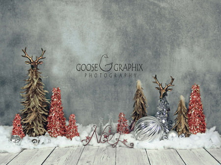 Kate Glamour Red Christmas Abstract Backdrop Designed by Amanda Moffatt