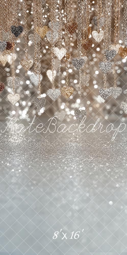 Kate Glitter Heart Chains Silver Bokeh Backdrop Designed by Emstselch - Image 10