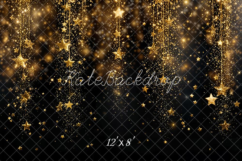 Kate Gold Glitter Stars Sparkle Fleece Backdrop Designed by Kate Image - Image 4