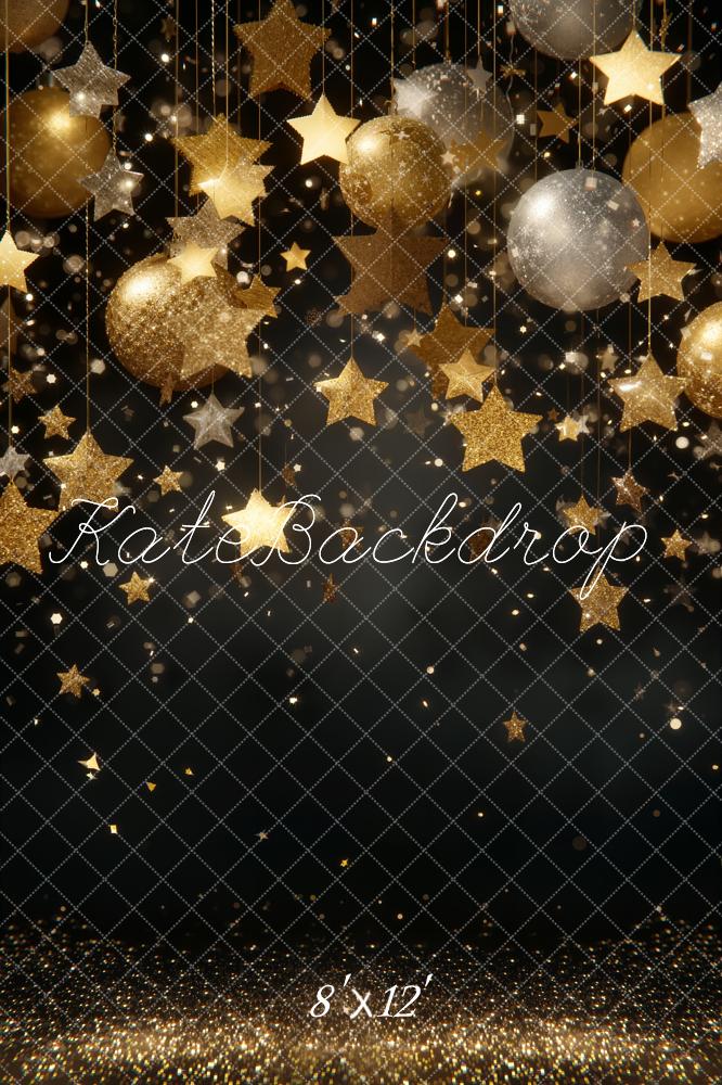 Kate Gold Stars Baubles Glitter Backdrop Designed by Emstselch - Image 11
