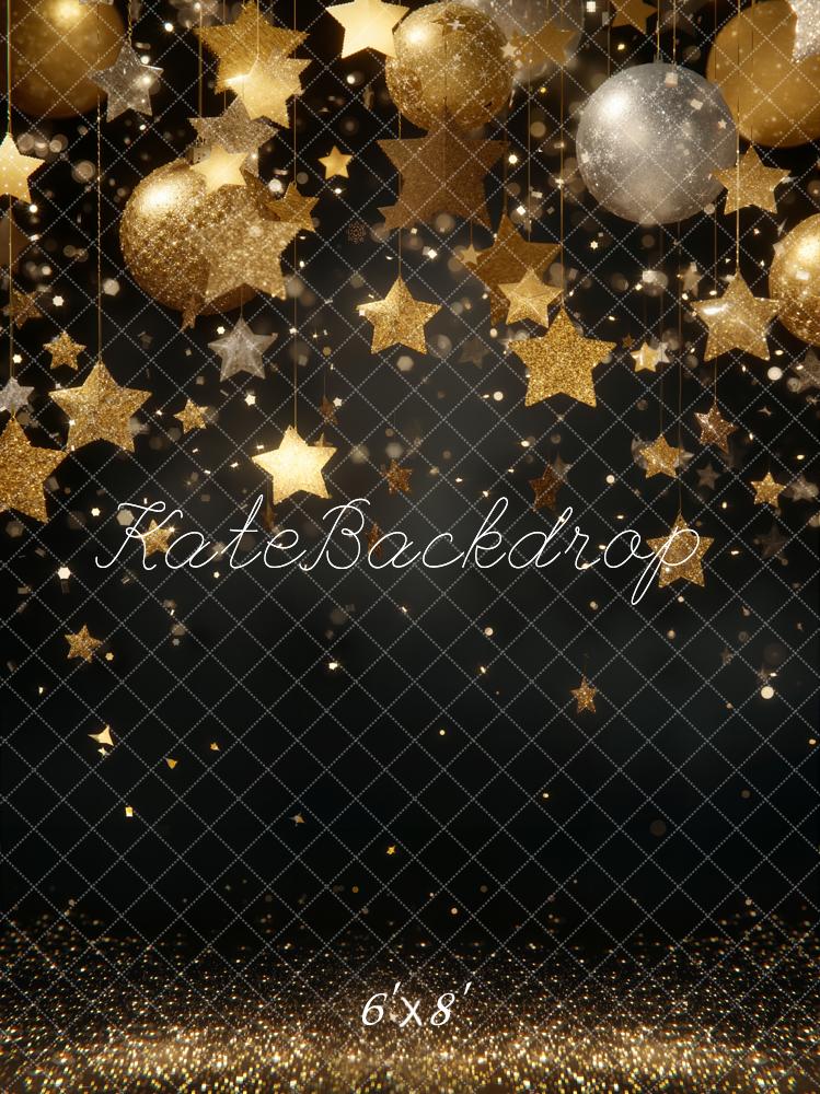 Kate Gold Stars Baubles Glitter Backdrop Designed by Emstselch - Image 3