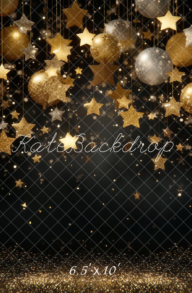 Kate Gold Stars Baubles Glitter Backdrop Designed by Emstselch - Image 4