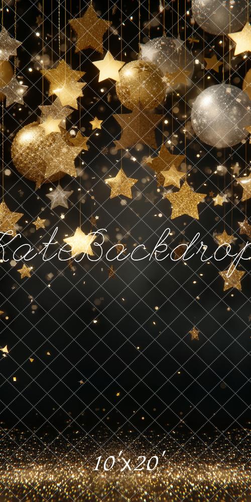 Kate Gold Stars Baubles Glitter Backdrop Designed by Emstselch - Image 8