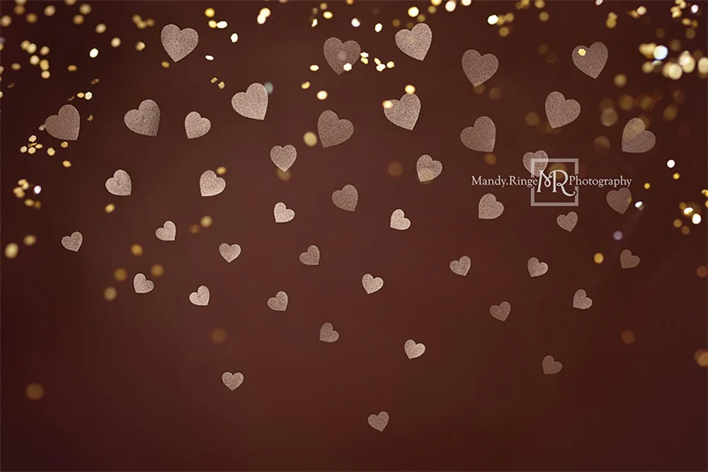 Kate Gold Valentine Glitter Heart Backdrop Designed by Mandy Ringe Photography - Image 2