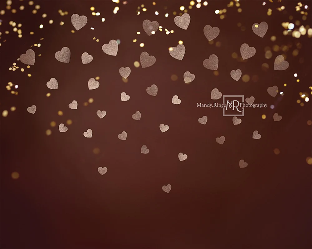 Kate Gold Valentine Glitter Heart Backdrop Designed by Mandy Ringe Photography - Image 4
