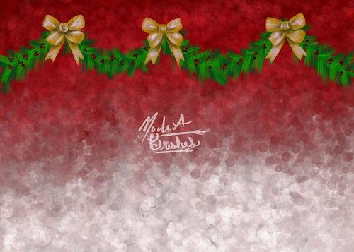 Kate Golden Bows Decorations Christmas Backdrop Designed by Modest Brushes