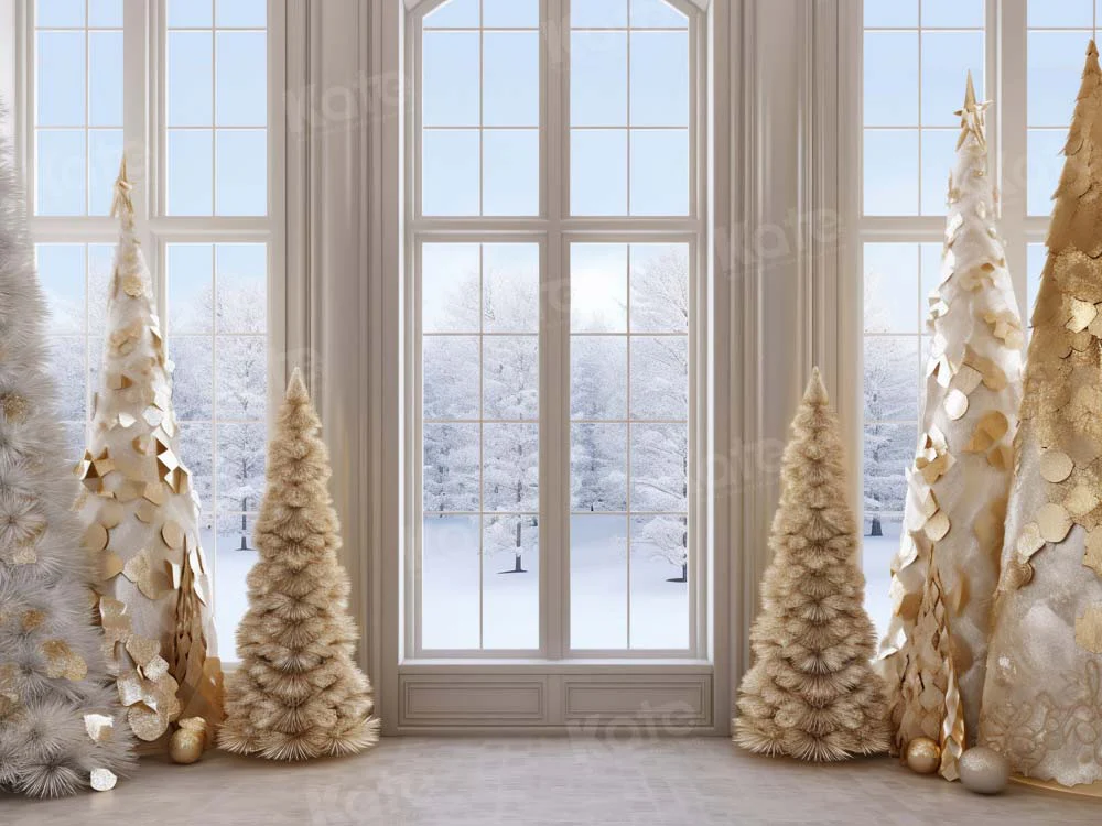 Kate Golden Christmas Tree Window Backdrop Designed by Chain Photography - Image 5