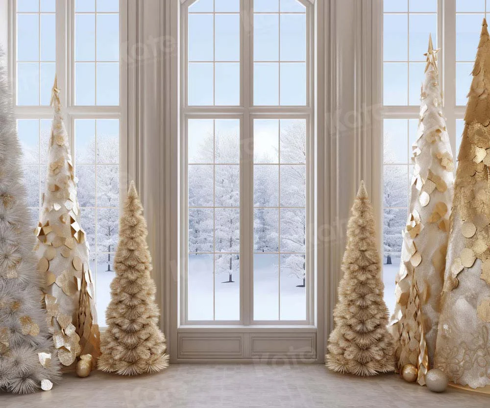 Kate Golden Christmas Tree Window Backdrop Designed by Chain Photography - Image 6