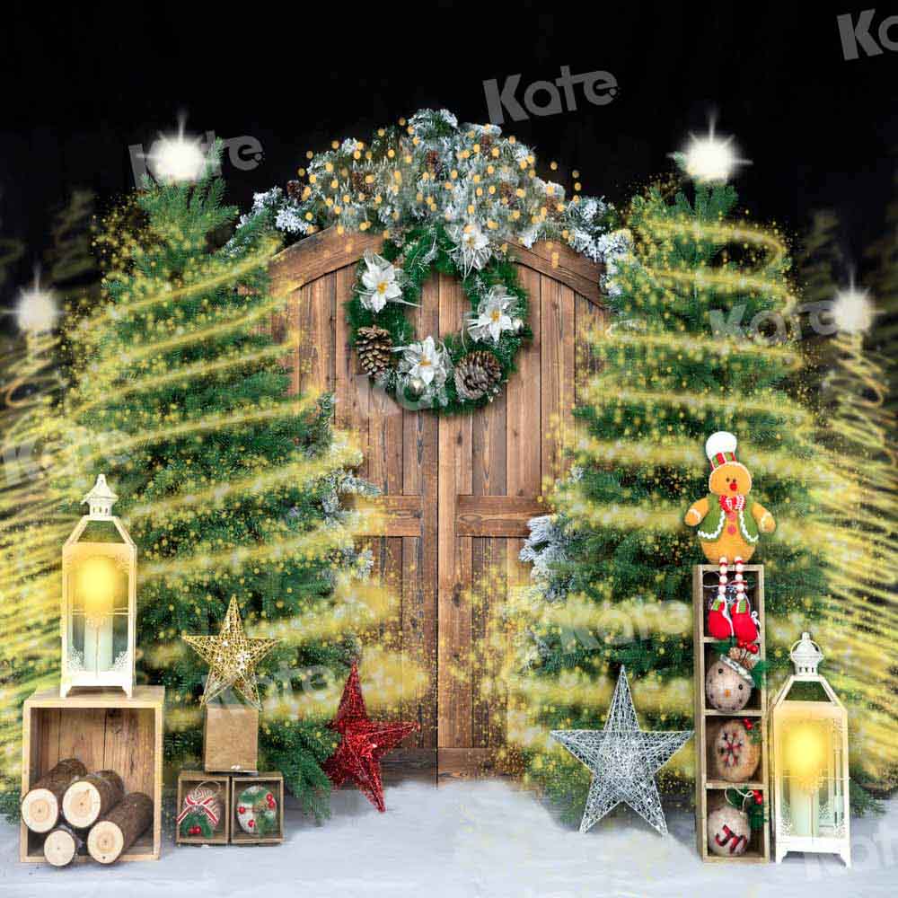 Kate Gorgeous Christmas Barn Door Shiny Backdrop Designed by Emetselch - Image 2