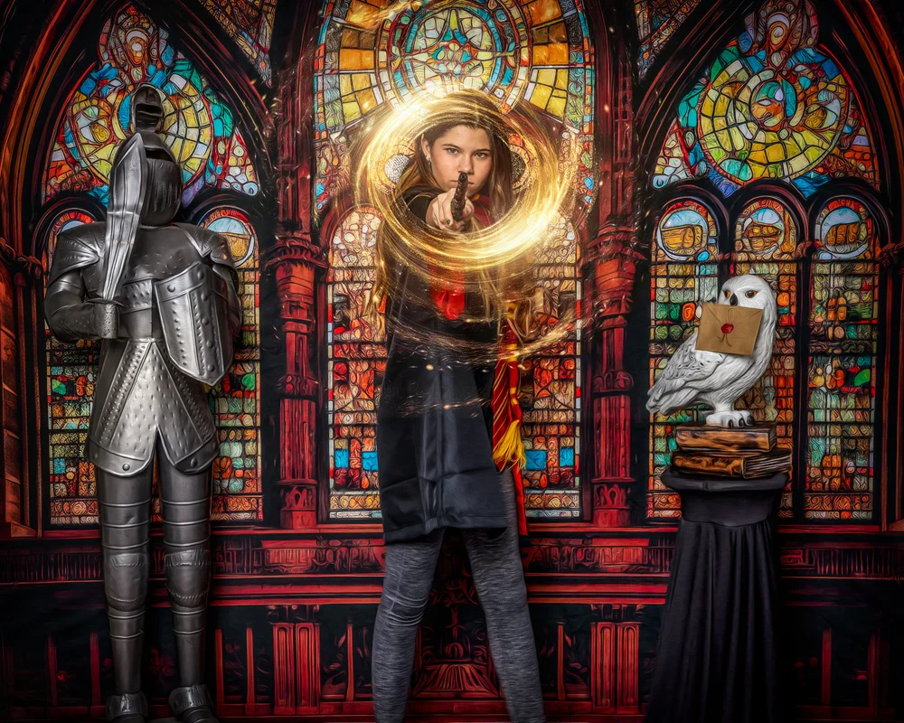 Kate Gothic Arched Stained Glass Window Backdrop Designed by Mandy Ringe Photography - Image 4
